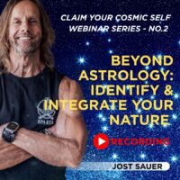Jost Sauer against starry background in promo tile for Webinar Identify and Integrate your nature